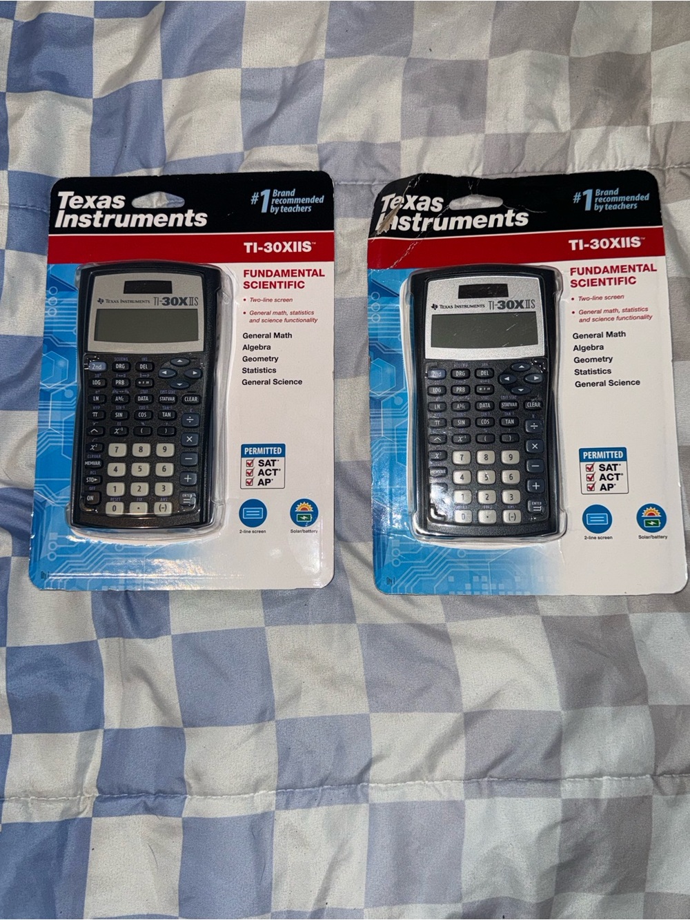 Texas Instruments TI-30XIIS Scientific Calculator Packaging - White/Gray/Blue